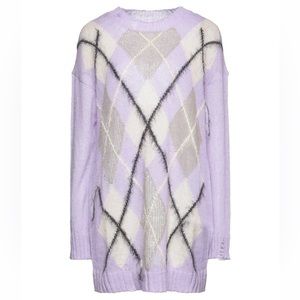 Acne Studios Oversized distressed argyle knitted sweater
